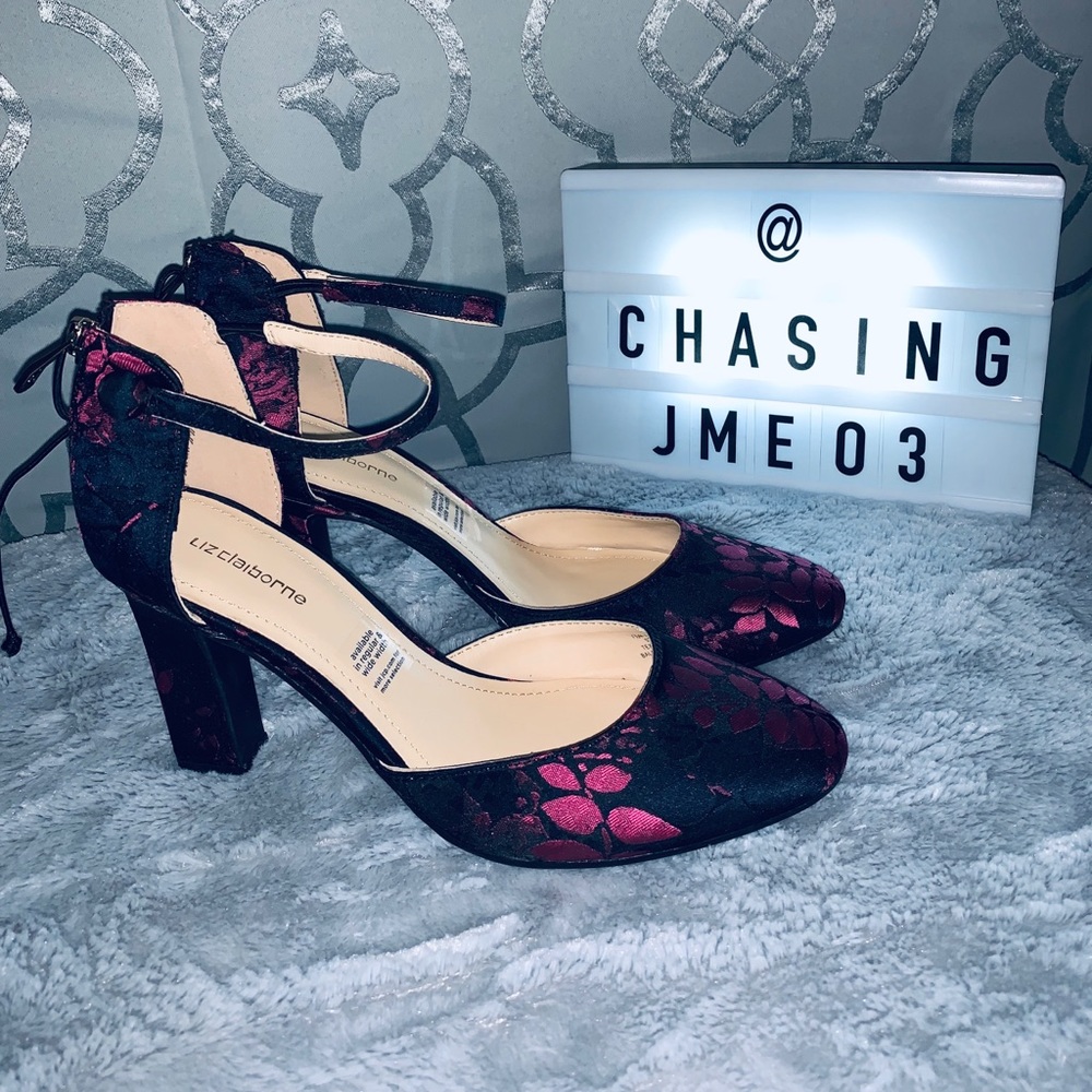 Liz Claiborne Floral Brocade Heels